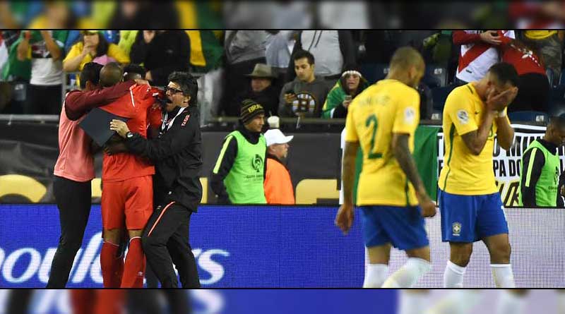 Brazil tumble out of Copa América in group stage after Peru's handball goal