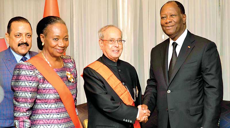 Pranab Mukherjee honoured in Ivory coast