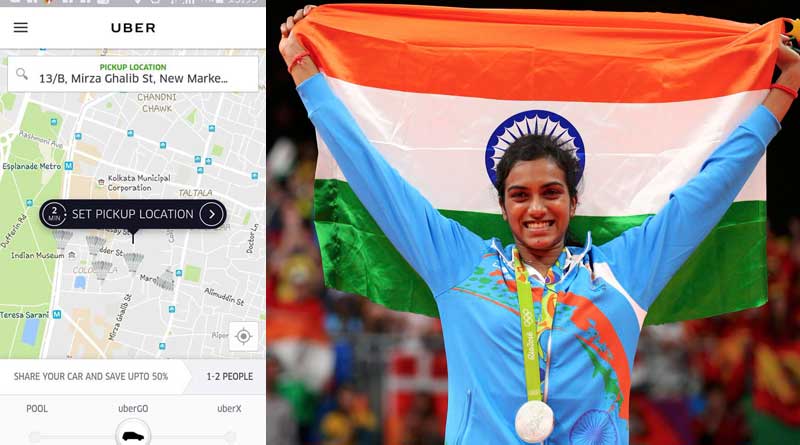 Uber And pizza Hut celebrates sindhu's success in innovative way