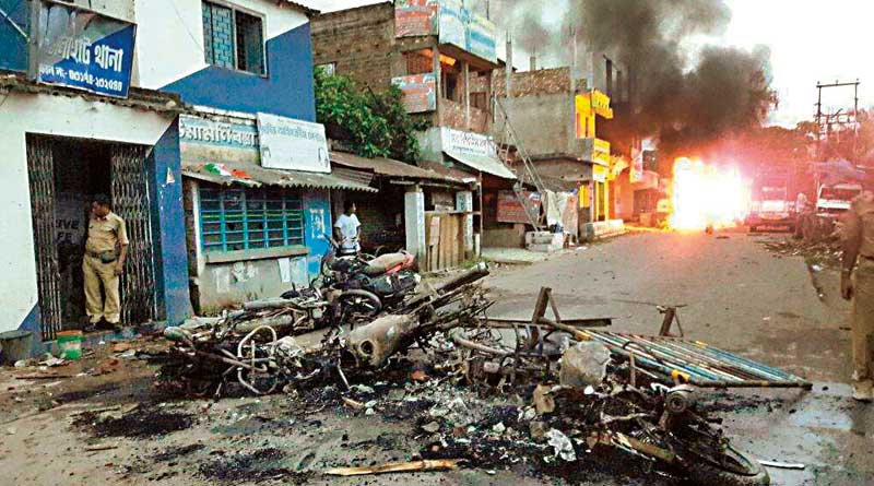 Violent clashes between police and civilians at Dholahat