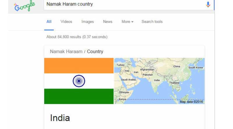 Google ‘namak haraam country’ and Indian flag will show