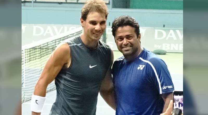 Rafael Nadal and Leander Paes respect each other before Davis Cup