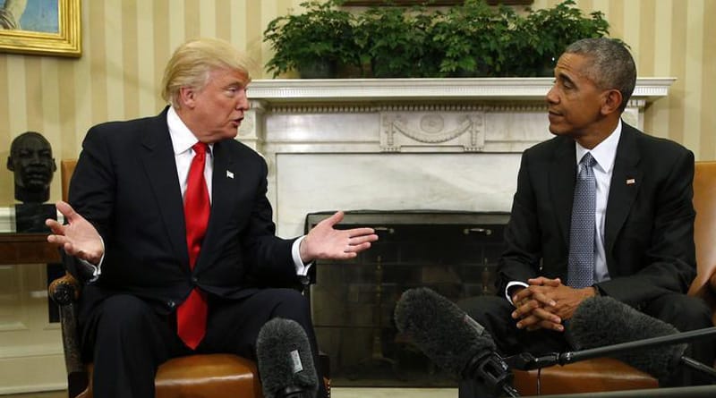 Obama, Trump meet at White House to begin transition of power
