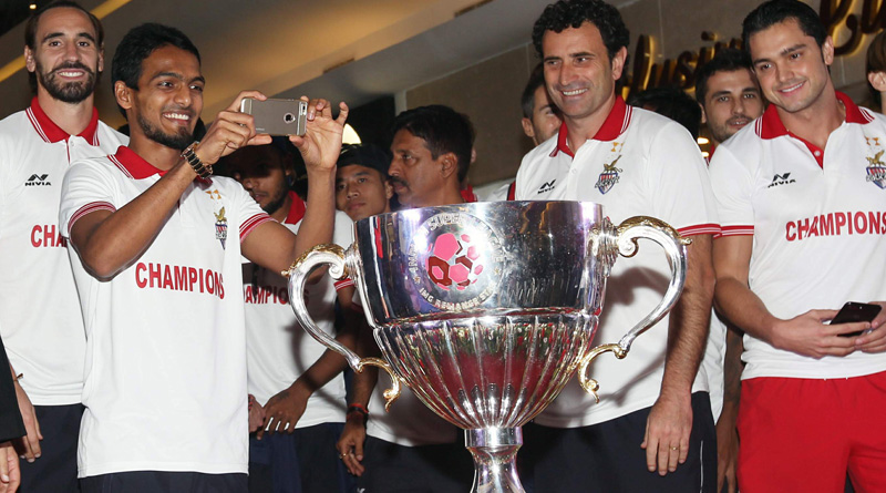 ATK celebrate their ISL 3 win in kolkata