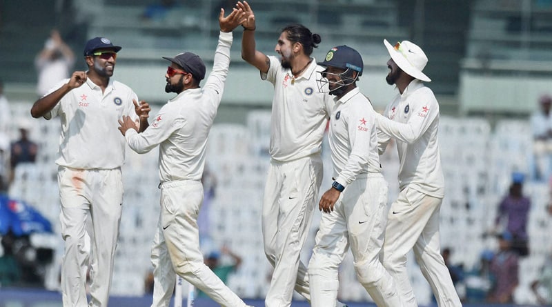 team India won the fifth test by Innings and 75 runs