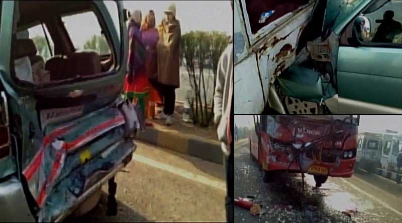 Multi vehicle crashed at Kanota in Jaipur, 2 killed