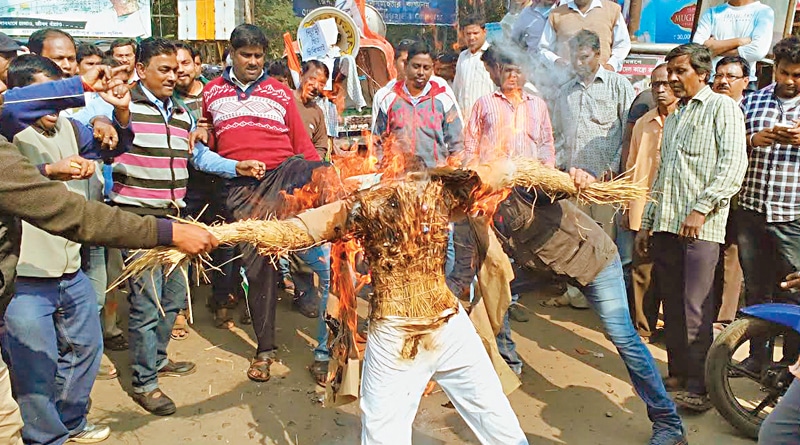Violent protests erupt in Bengal over Sudip Banerjee’s arrest