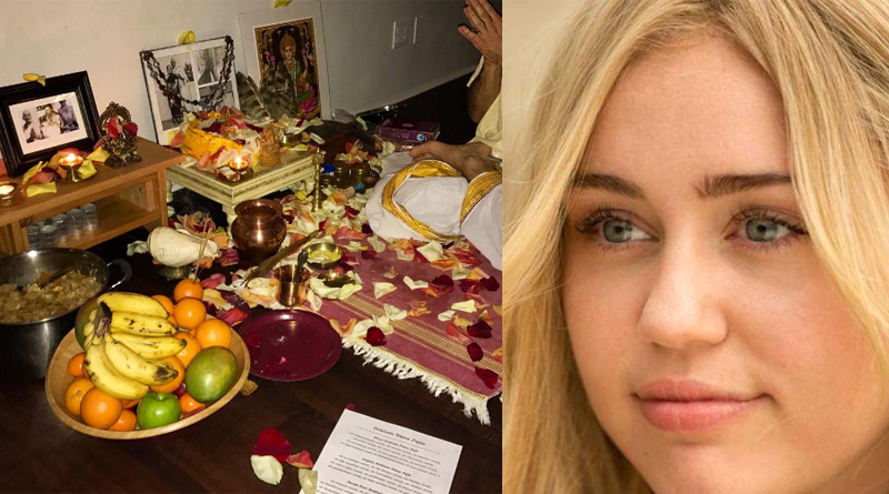Miley Cyrus posts pics of performing Laxmi puja