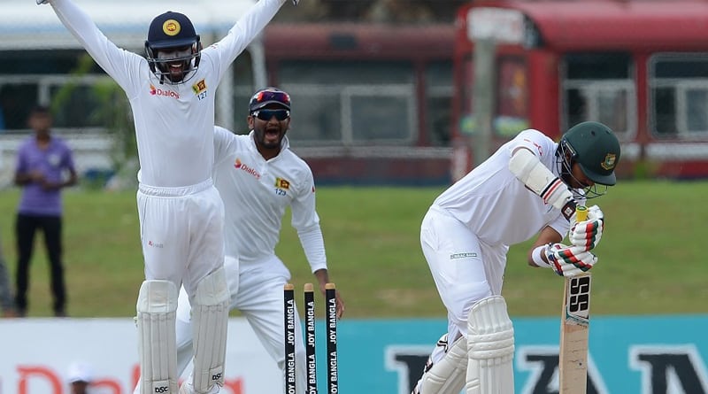 Bangladesh Cricketer opts for drs after getting bowled against srilanka