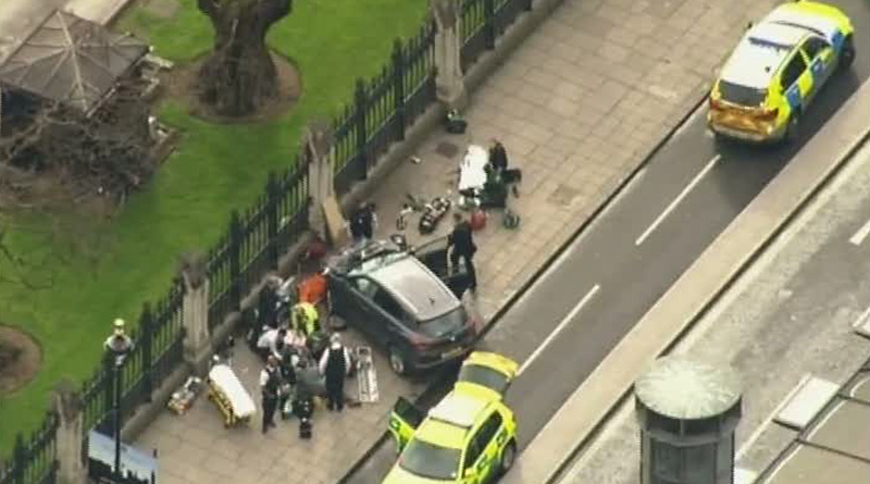 Shots fired at UK Parliament; officer stabbed and assailant shot, reports say
