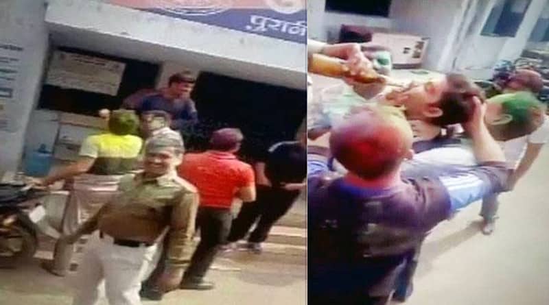 video of cop drinking beer inside police station goes viral 