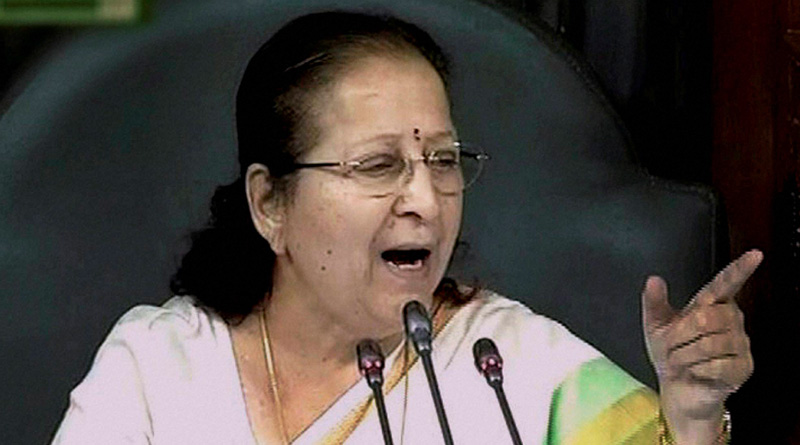 Lok Sabha speaker Sumitra Mahajan scolds unruly parliamentarians 