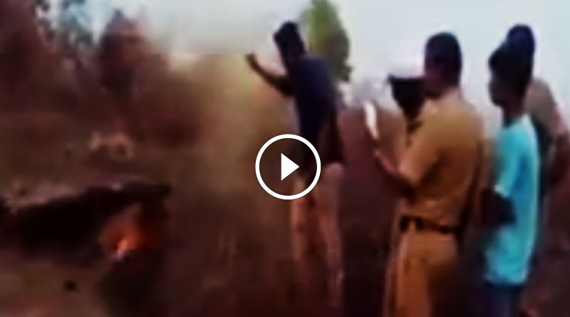 Soil ablaze due to chemical waste in Mysuru