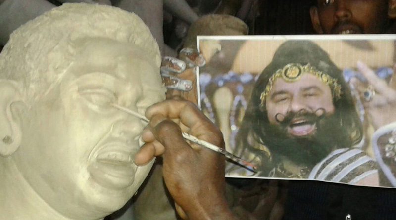Ram Rahim replaces Mahisashura in Cooch Behar Durga Puja