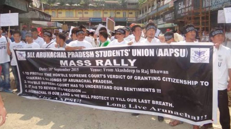 Protest in Arunachal Pradesh over citizenship to Chakma, Hajongs