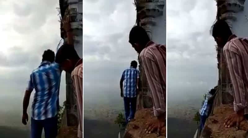 TN: Man falls off 3500-ft-high cliff taking rounds of a temple