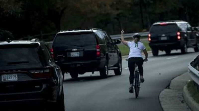 Woman loses job for showing middle finger to Donald Trump