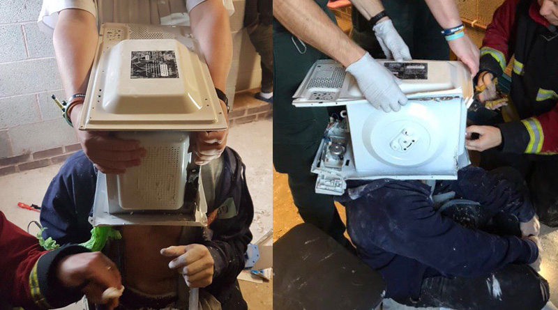 UK Prankstar gets head cemented inside microwave for YouTube video