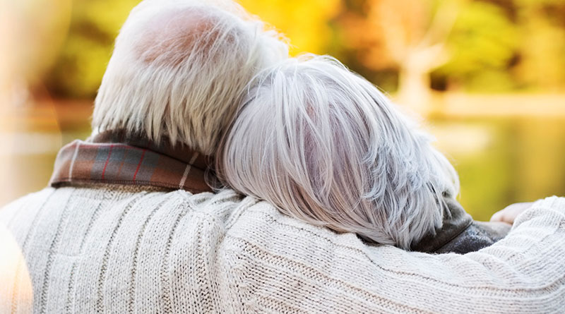 Nonagenarian man meets wife  