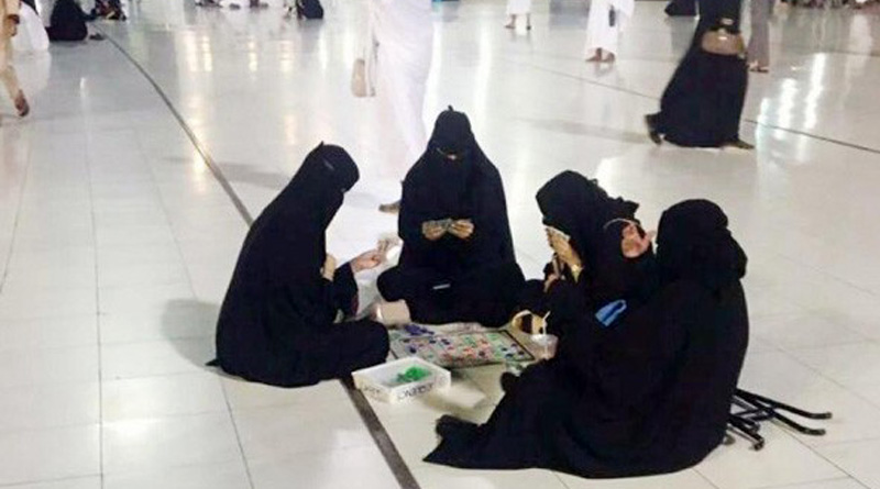 Burqa-clad women playing board game at Mecca's mosque spark controversy