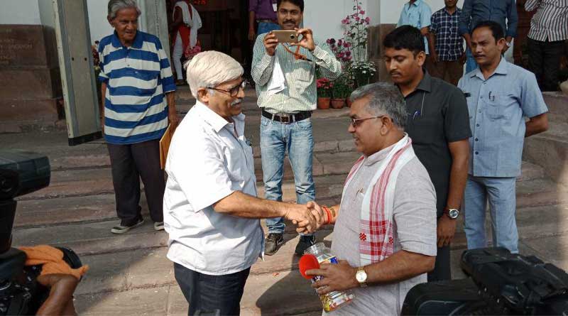 BJP’s Dilip Ghosh celebrates Tripura victory, distributes toffees in assembly