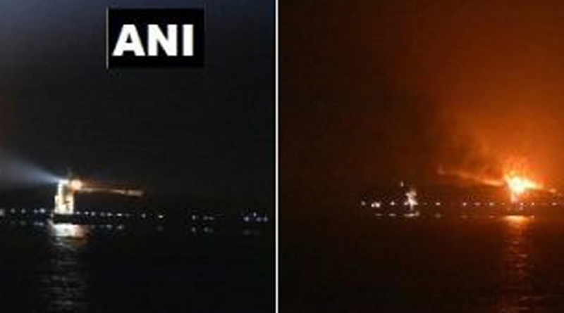 Container ship with Indian crew catches fire