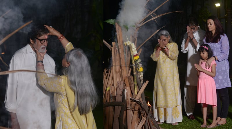 Amitabh Bachchan celebrates Holi with family