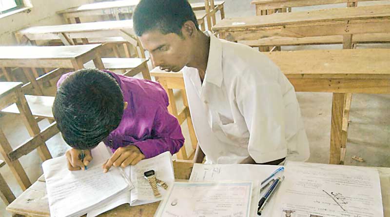 Murshidabad boy fights paralysis, appears in Madhyamik with scribe