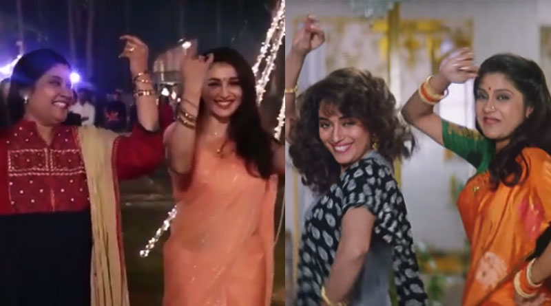 Watch Madhuri Dixit, Renuka Shahane recreate Hum Aapke Hain Koun memory