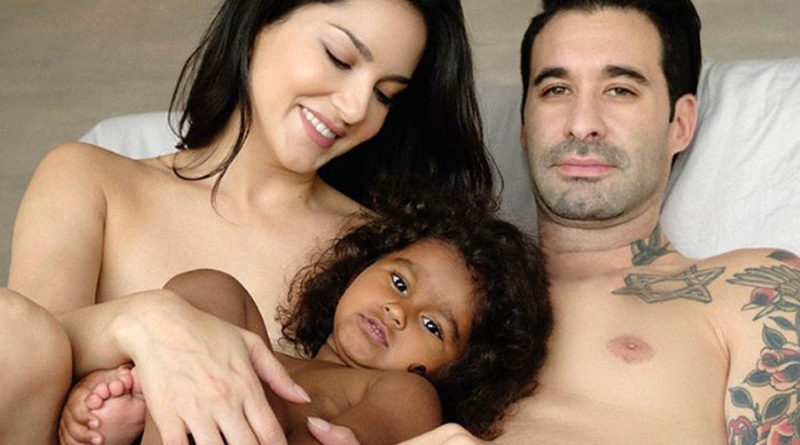 Sunny trolled for bold photo with hubby and daughter, Fans slam haters
