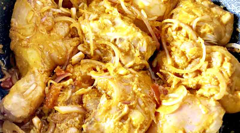 Moog Dal with chicken 