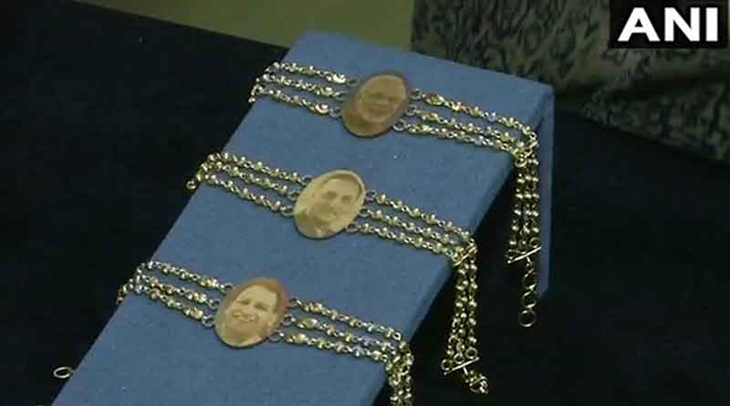 Golden Rakhis in Gujarat feature Modi, Yogi and Rupani