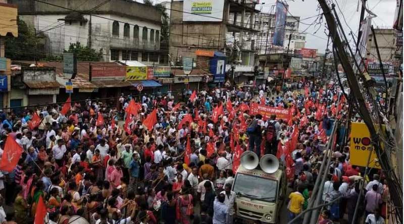 Left parties protested all over West Bengal