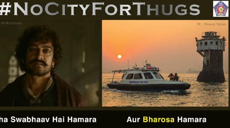Mumbai Police uses Thugs of Hindostan poster in Publicity