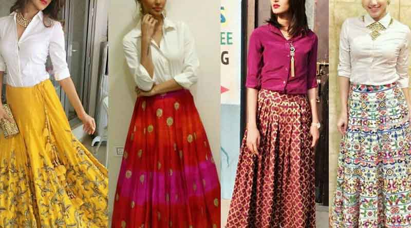 Wear lehenga with a shirt