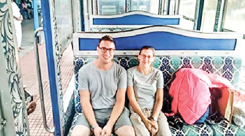 British couple book a train for honeymoon in India