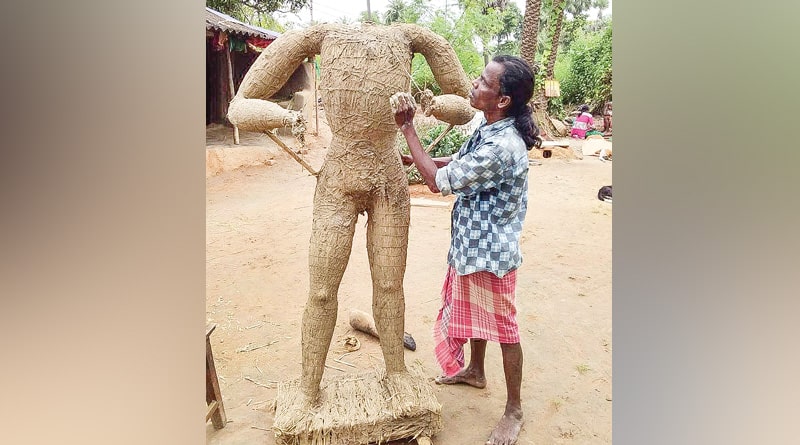 In this Bengal village santhals worship demon king Mahishasura