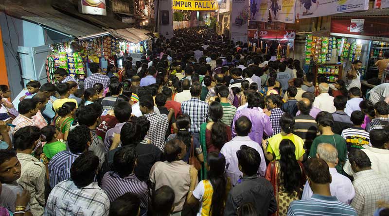 Police busted slogans to stop the Road Romeos in Pujo crowd