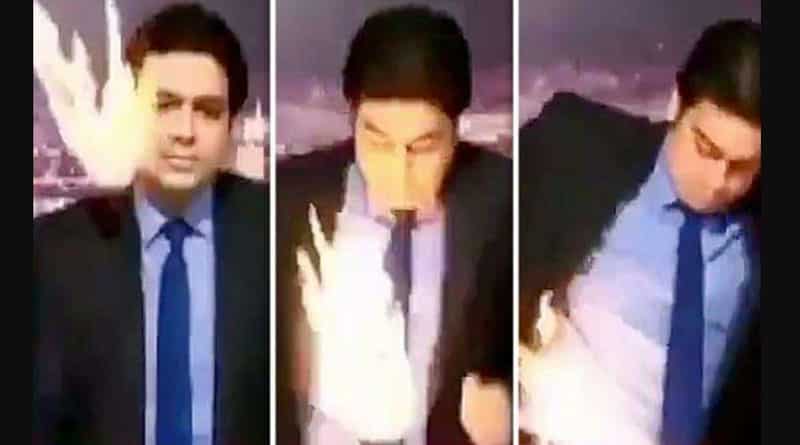 Ball of Fire Hits Pakistani News Anchor