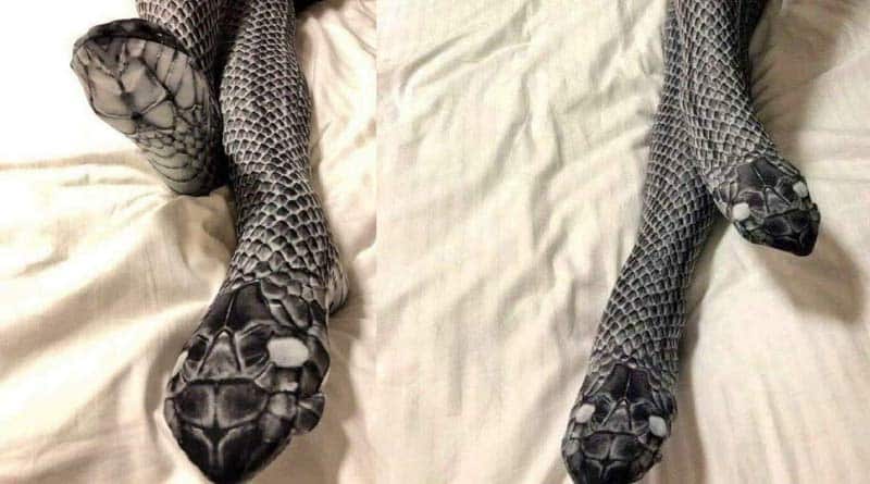  Woman wore Snake printed dress