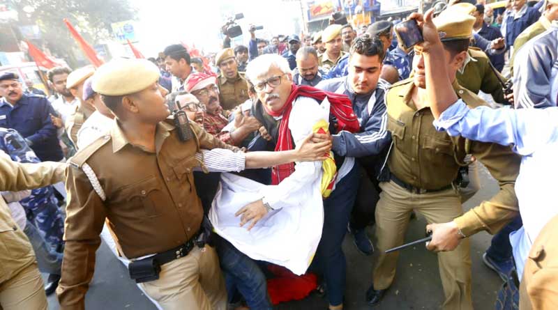 CPM leader Sujan Chakraborty detained at Jadavpur