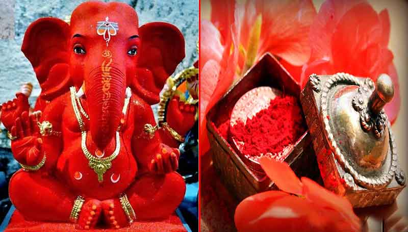 Offer sindoor to Lord Ganesha