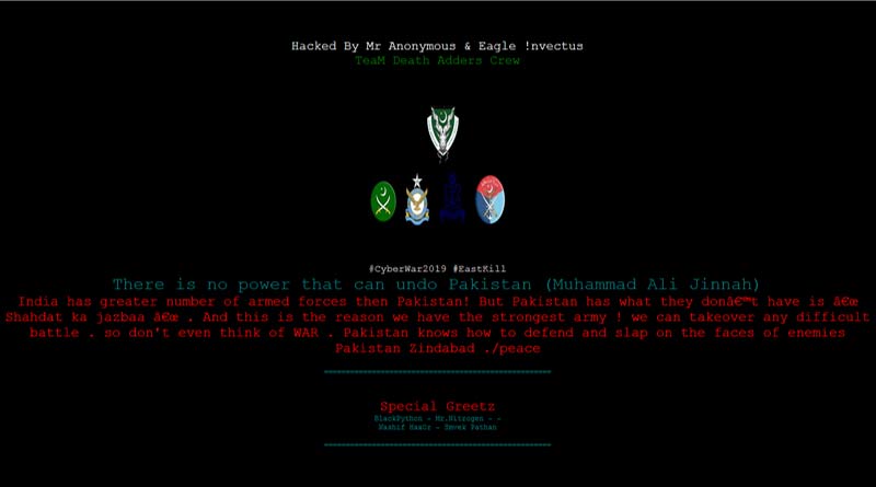 Pak hackers attack college website