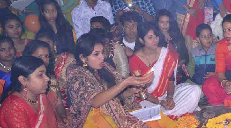 A 'Girl' performs as Priest in Saraswati Puja