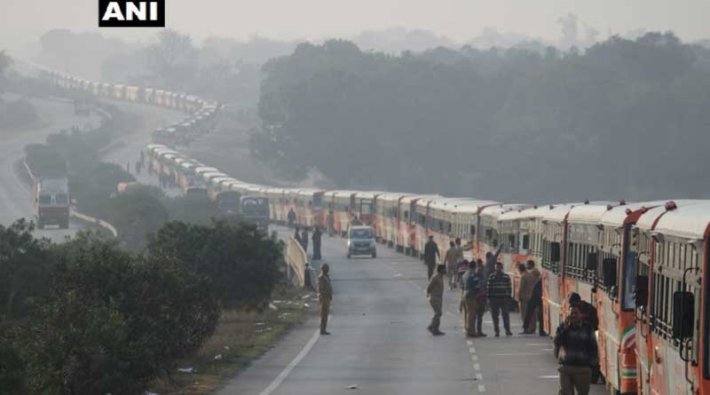 largest parade of buses in Kumbh.