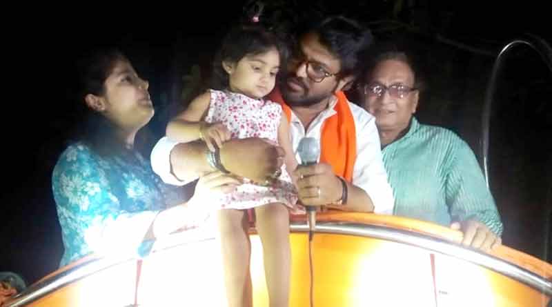 BJP candidate Babul Supriyo campaigns in Durgapur
