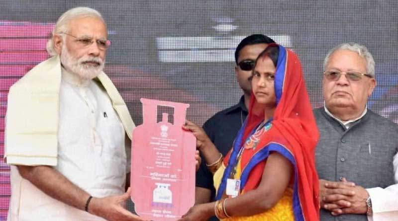 Woman on Poster of Ujjwala Scheme Forced to Cook on Chulha.
