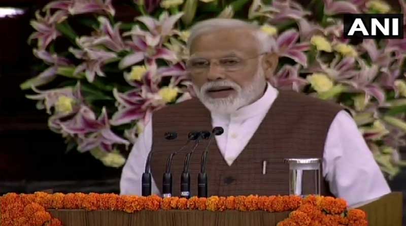 Narendra Modi addresses NDA MPs after being elected leader of NDA