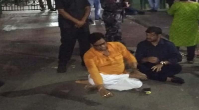 BJP candidate Soumitra Khan stages protest at CEO office