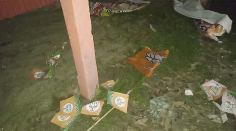 BJP party office vandalised by TMC goons in Tufangung